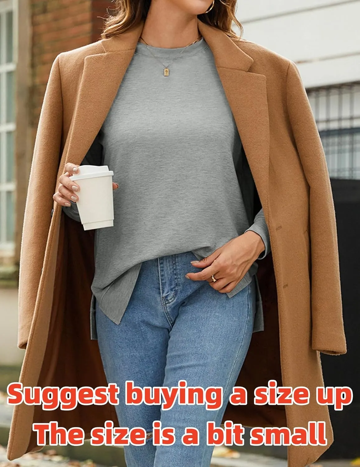 Zeagoo Tunic Tops for Women 2025 Spring Long Sleeve Shirts Dressy Casual Crewneck Pleated Cute Tops Side Split Sweatshirts