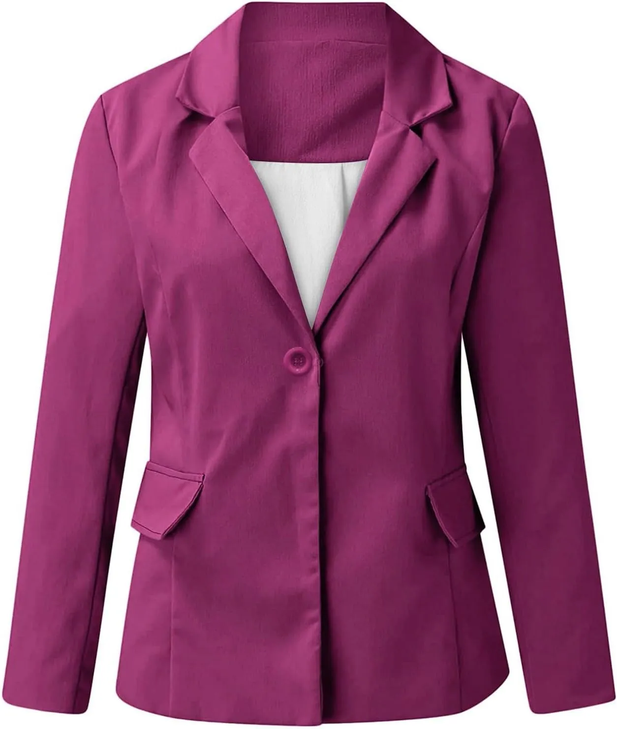ZEFOTIM Blazer for Women 2024 Casual Oversized Fitted Lapel with Pockets Jacket Long Fashion Trendy Coat