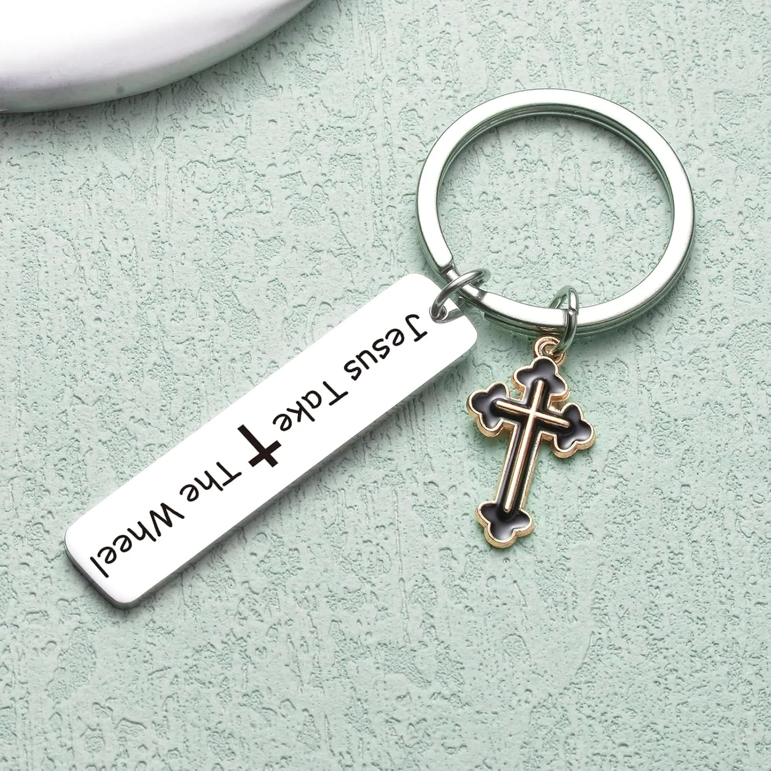 ZNOSVEI Jesus Religious Jewelry Cross Keychain Faith Gift First Communion Keychain Spiritual Jewelry Jesus Keychain