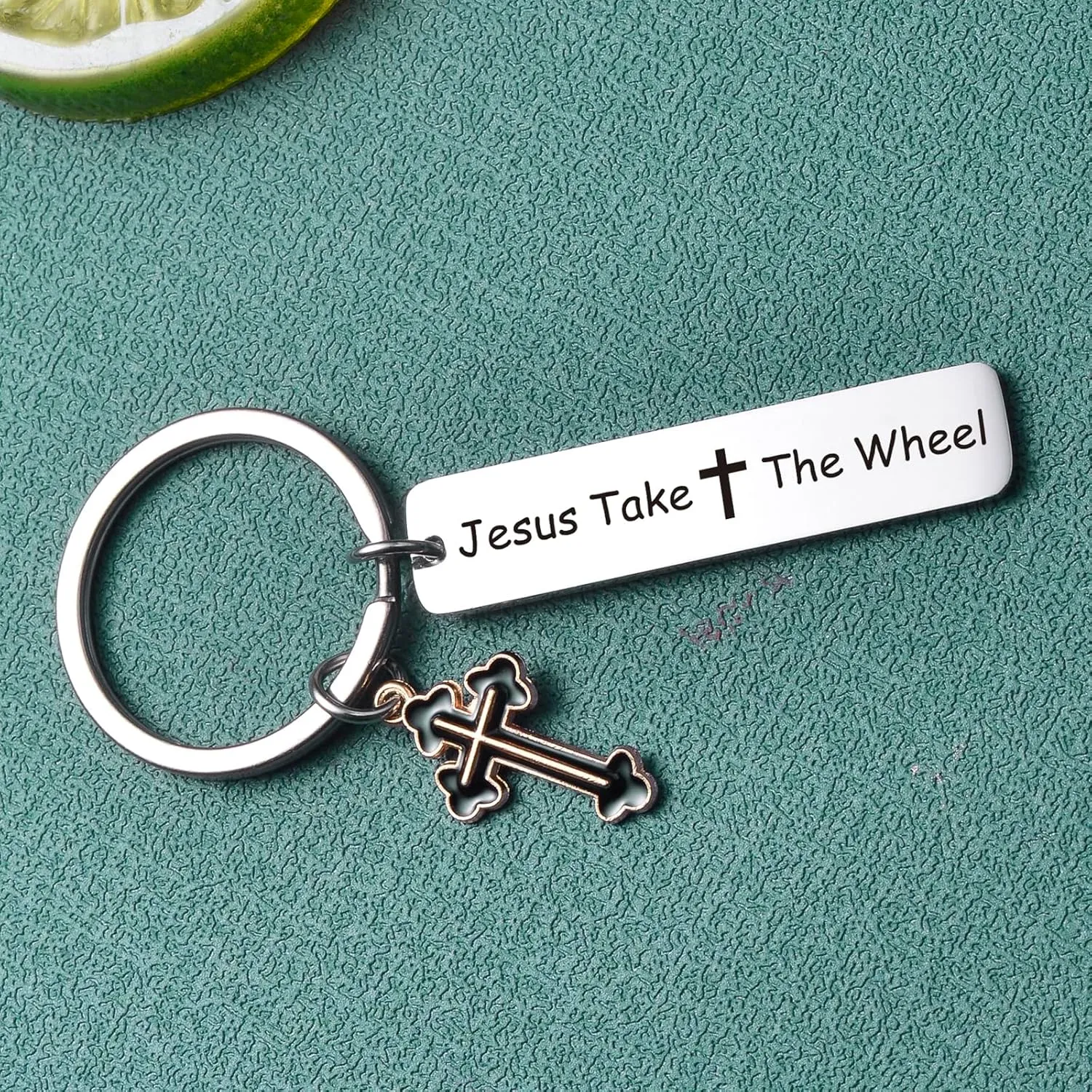 ZNOSVEI Jesus Religious Jewelry Cross Keychain Faith Gift First Communion Keychain Spiritual Jewelry Jesus Keychain