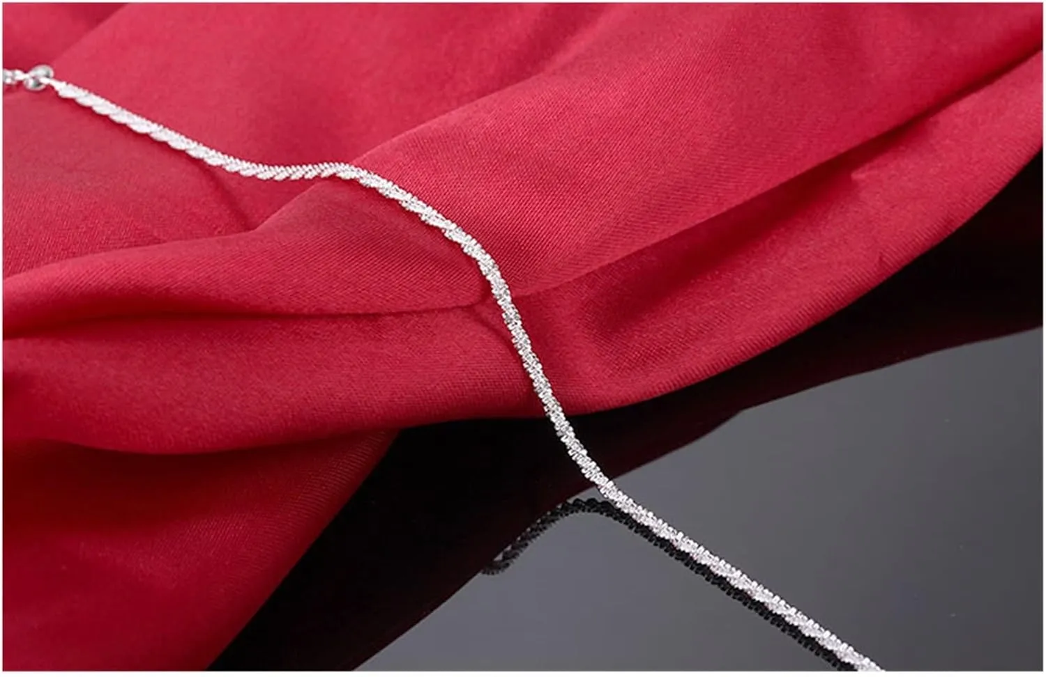 ZZSRJ Fashion S925 Anklet Bracelet Women Fashion Swivel Beach Anklet Bracelet (Color : Silver, Size : ONE)